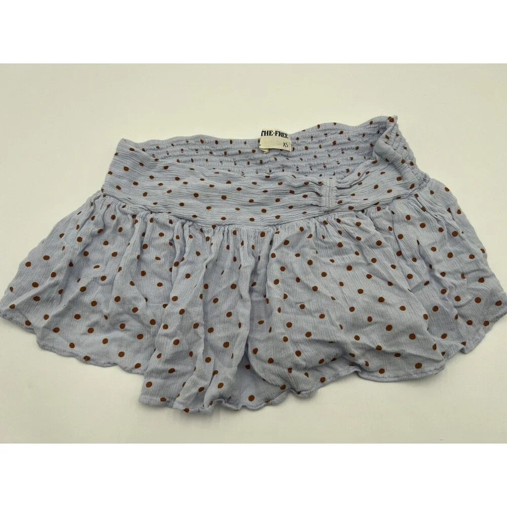 We The Free Gobi Skort Women XS Cornflower Combo Polka Dot Femme Boho Flowy